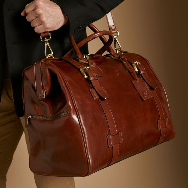 Gassano Medium Men's Italian Leather Gladstone Bag - Maxwell-Scott