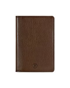 Housse De Passeport En Cuir Italien Maxwell Scott Prato Couleur Marron - Neuve Avec Défaut