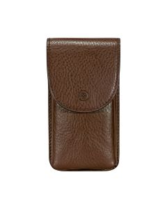 Luxurious, handcrafted glasses case made from the finest, soft, grained leather, specifically the finest brown Italian leather – top quality