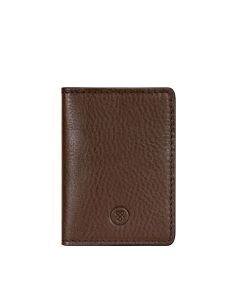 mens soft brown leather travel ID card holder