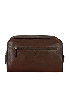 men's high quality brown leather soap bag