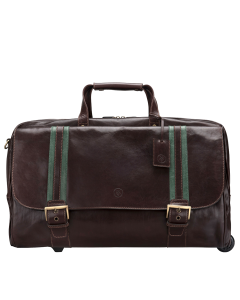 Italian leather duffle bag on wheels 