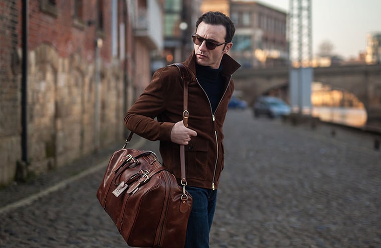 Men's Luxury Leather Overnight Bag 
