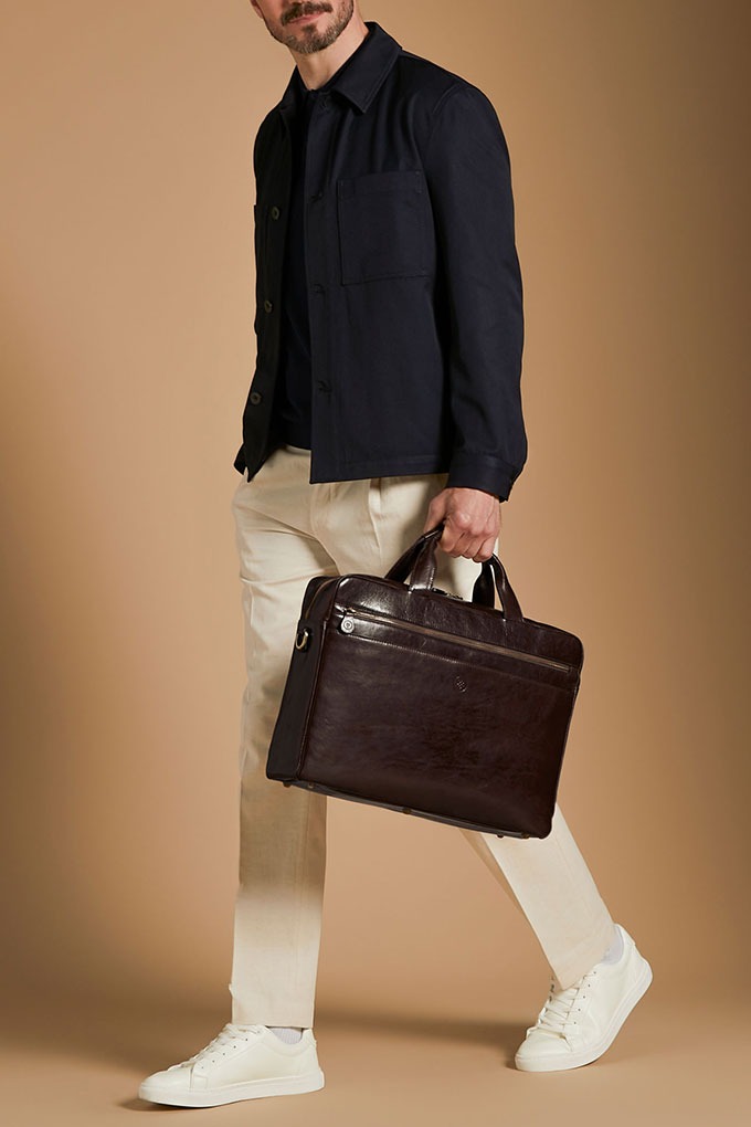 Mens leather laptop bag