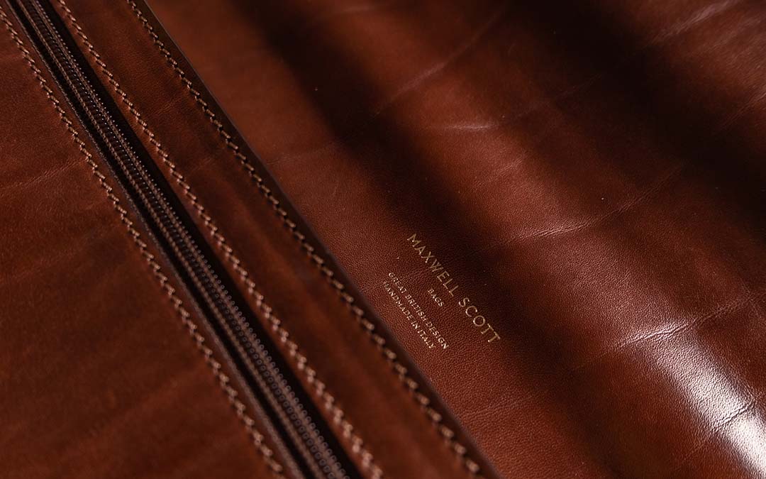 Scanno slimline leather attaché case in Italian vegetable-tanned full-grain leather